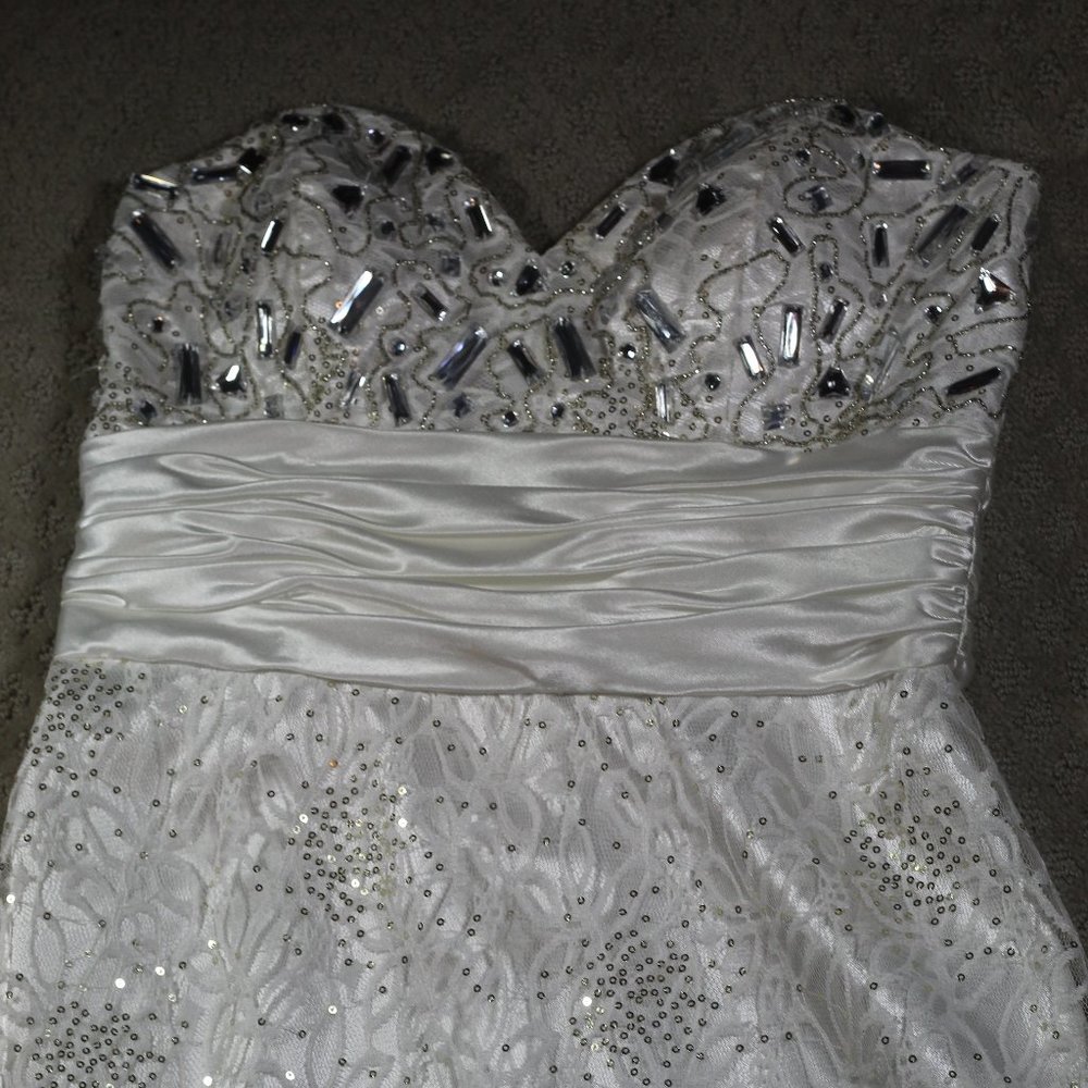 Cachet Strapless Beaded Lace Wedding Dress